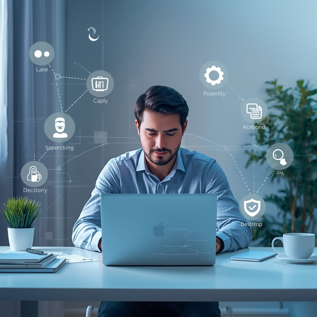 AI productivity tools helping a professional automate work and improve efficiency