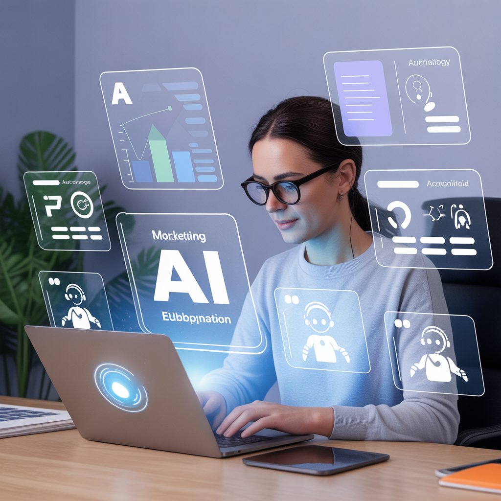 Solopreneur using AI tools to automate business tasks and productivity