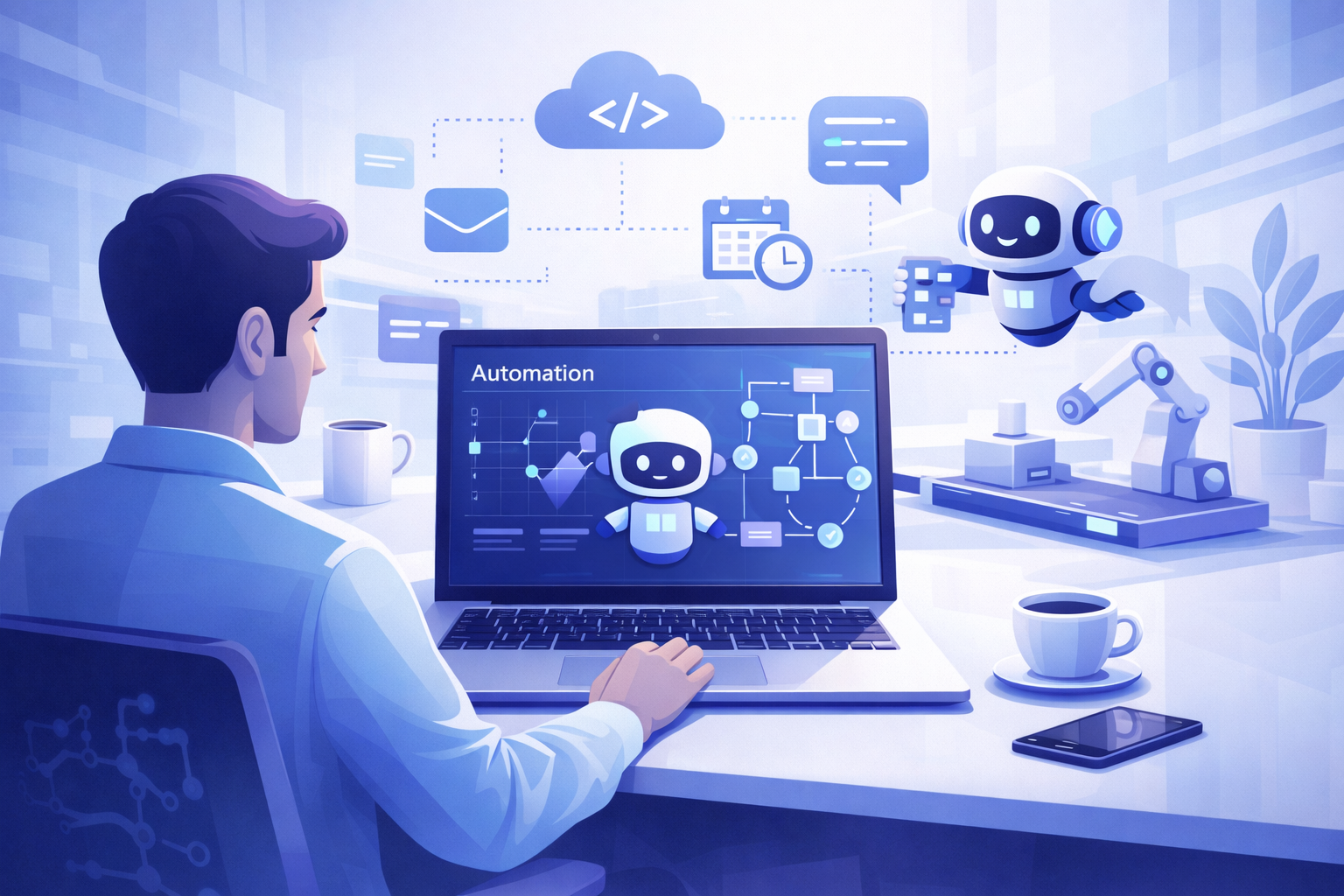 entrepreneur using artificial intelligence tools for business productivity